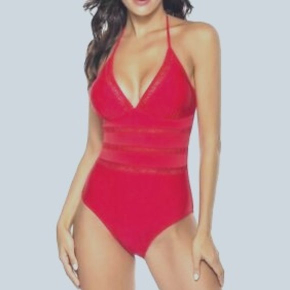 Backless V-Neck plunge monokini bathing suit - Picture 1 of 3